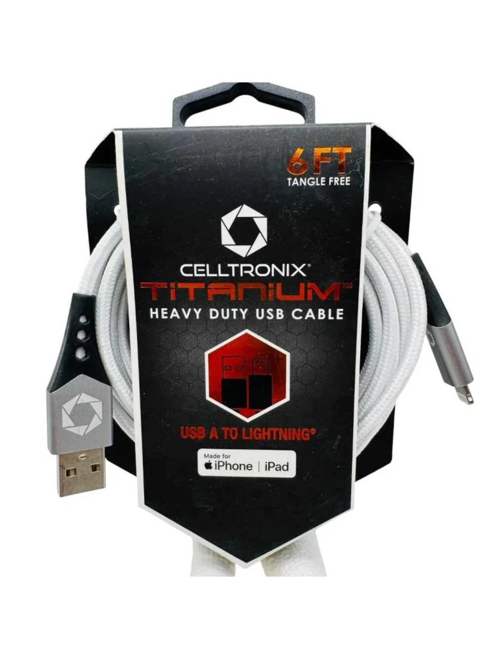 Celltronix Titanium 6Ft Heavy Duty Usb A To Fast Charging Cable For Iphone Ipad